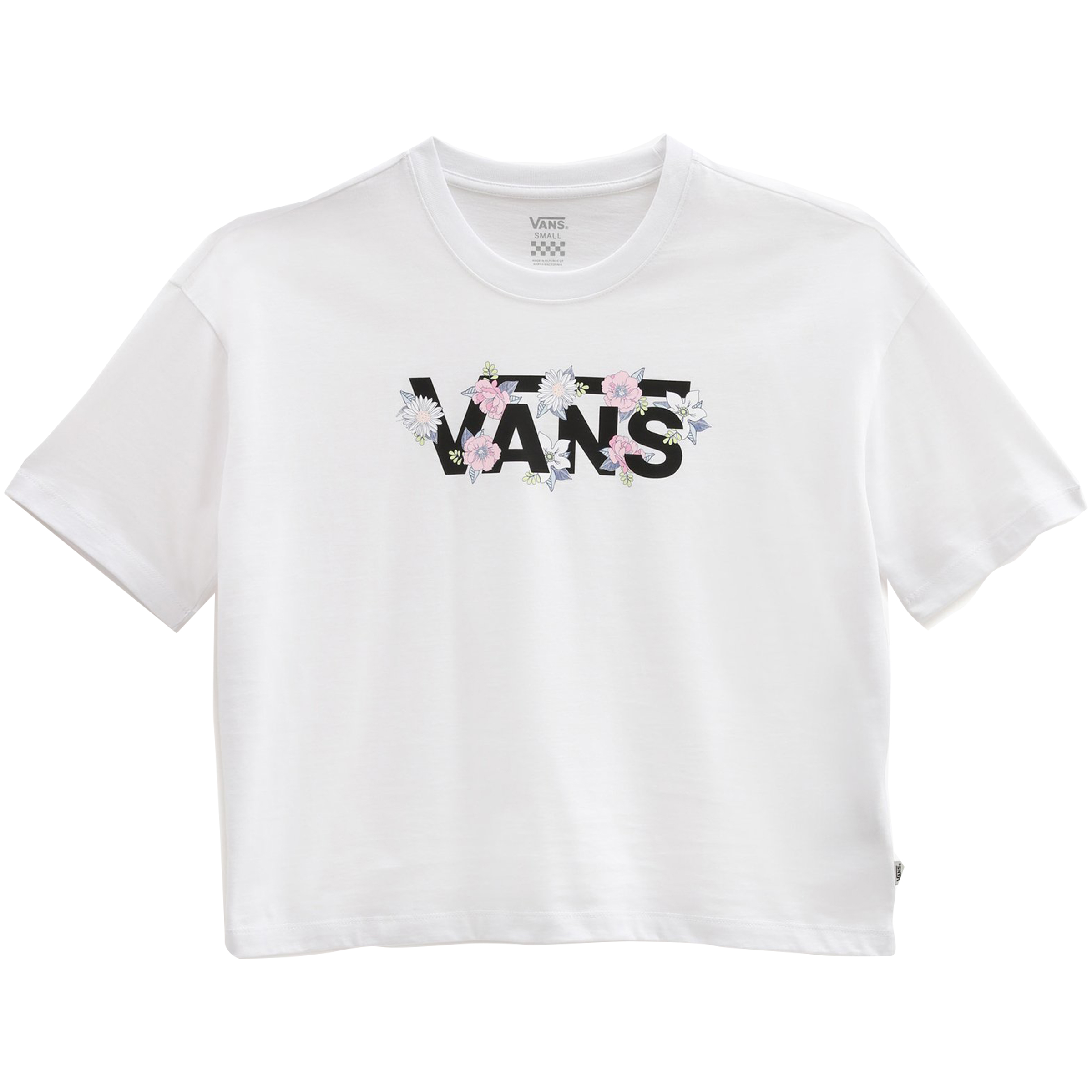 T-shirt Vans BORDER FLORAL BF Bianco Donna 19058300 Consegna Gratuita