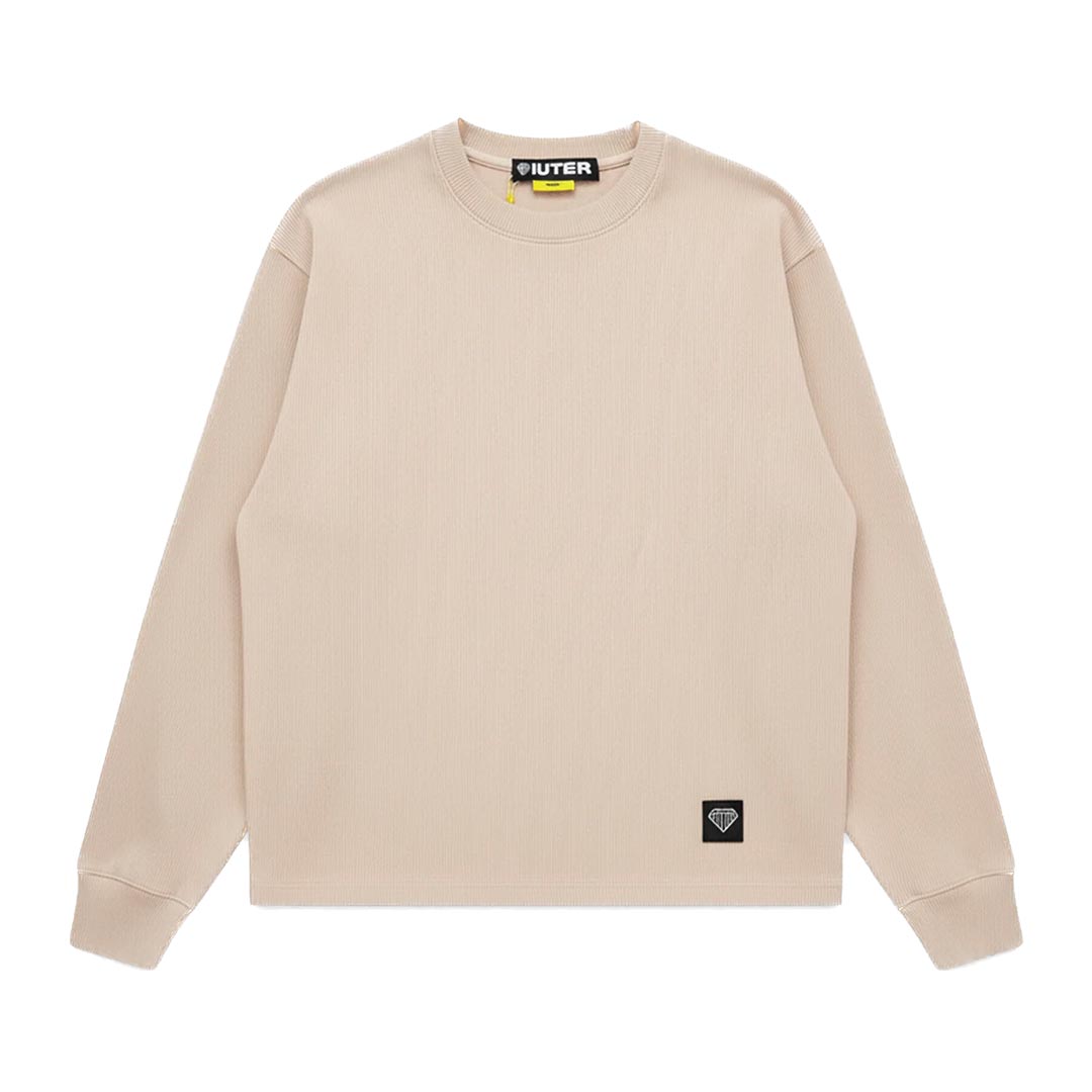 IUTER LABEL RIBBED LS TEE 25WILS03.ICE