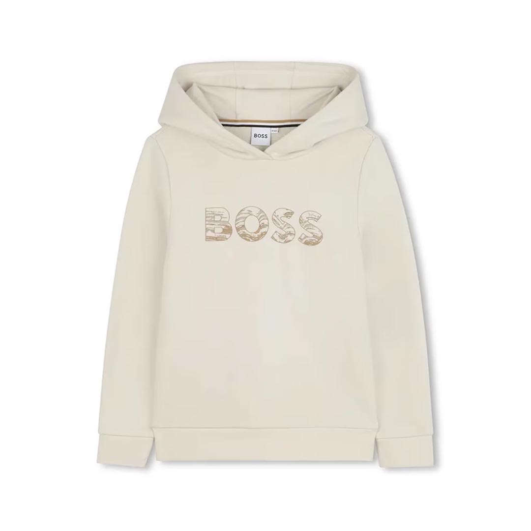 BOSS FELPA CON CAPPUCCIO J52355.SABBIA