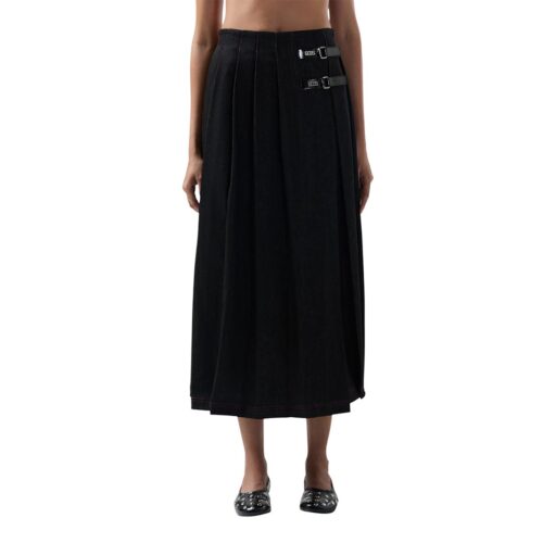 GCDS PLEATED DENIM LONG SKIRT B2CW3201DA8.99