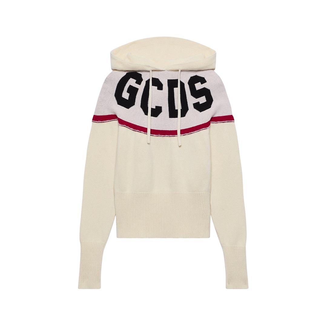 GCDS LOGO KNIT CROPPED HOODIE B2CW1918KI9.15