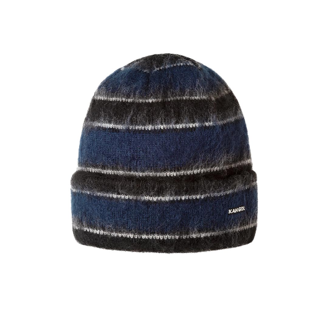 KANGOL FUZZY STRIPE BEANIE K3725.BLACK