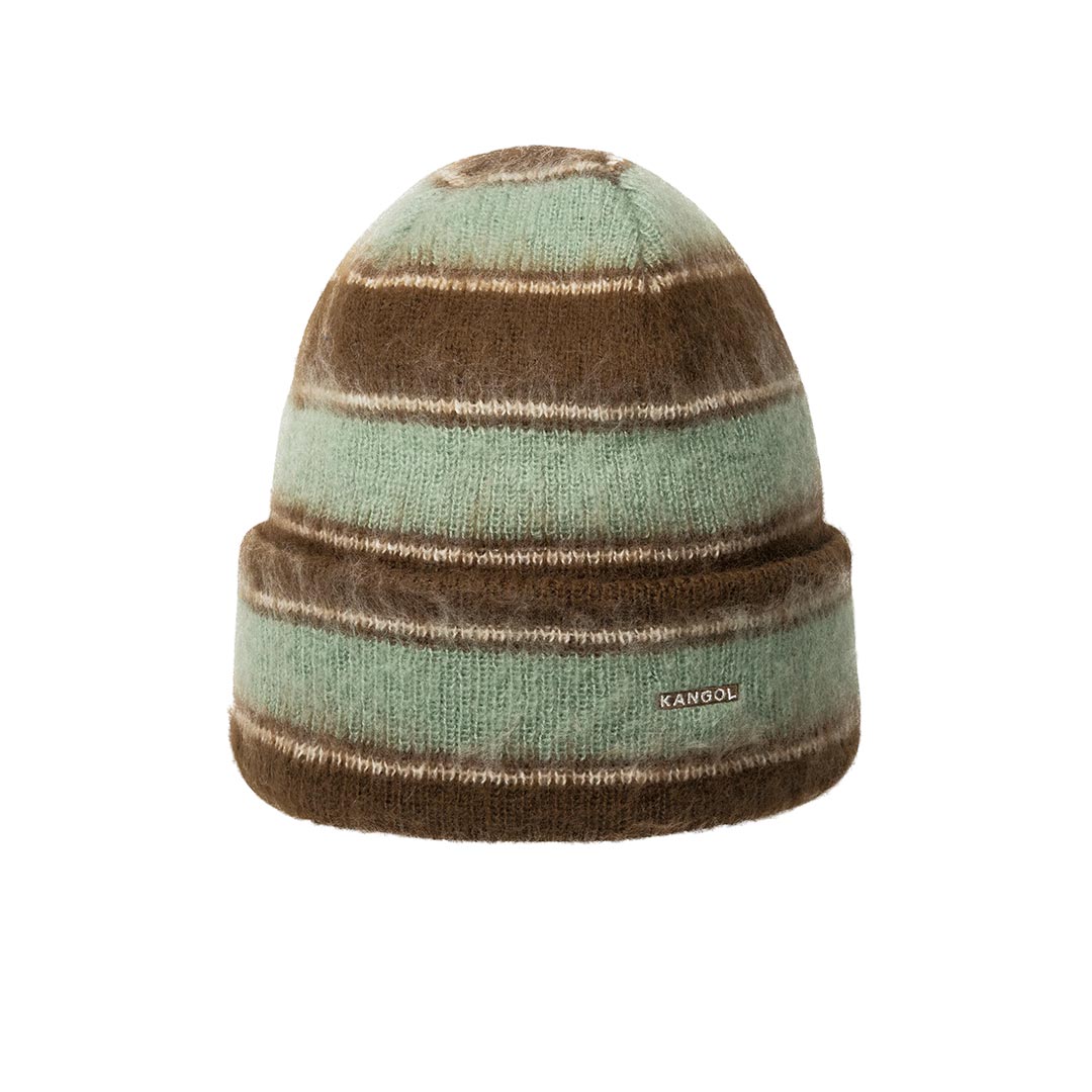 KANGOL FUZZY STRIPE BEANIE K3725.BROWN
