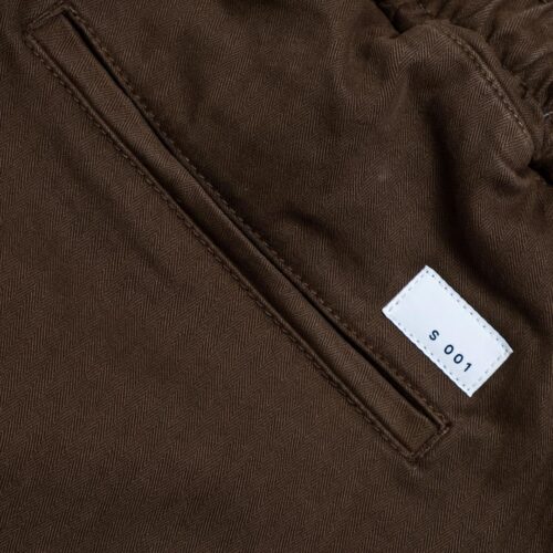 SHOE HERRINGBONE FABRIC CHINOEASYPANTS PAZ85HER.BURNT
