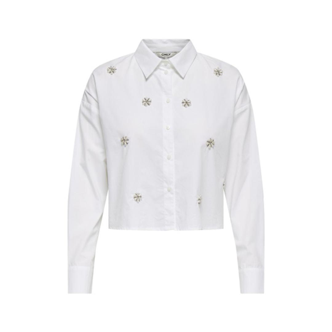 ONLY ONLRITI L/S PEARL SHORT SHIRT WVN 15371587.WHT