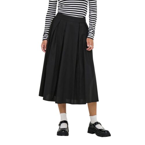 ONLY ONLMAILA LONG PLEAT SKIRT WVN 15369555.BLK