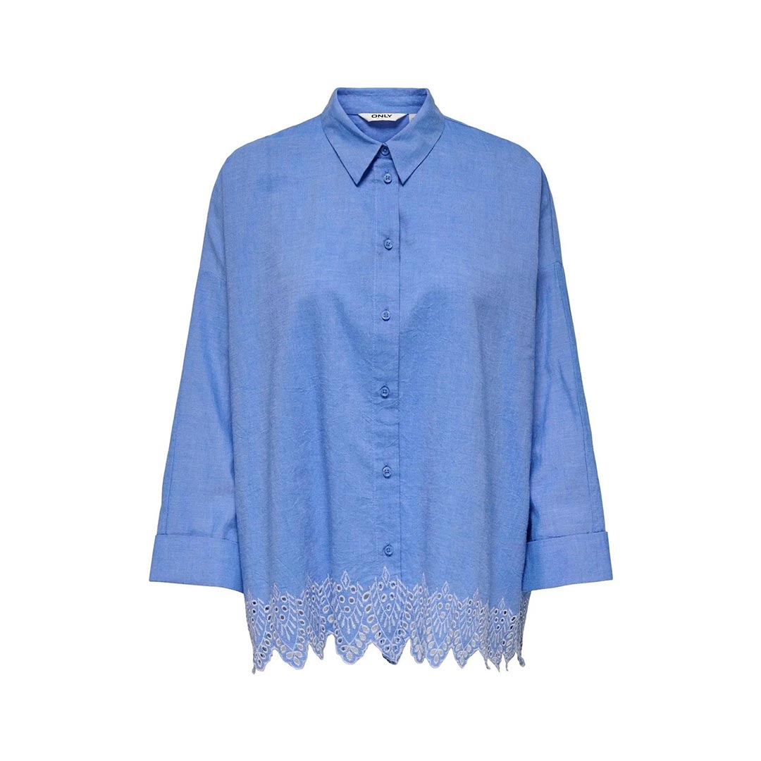 ONLY ONLGRACES TULUM LS EMB SHIRT NOOS WVN 15343165.BLB