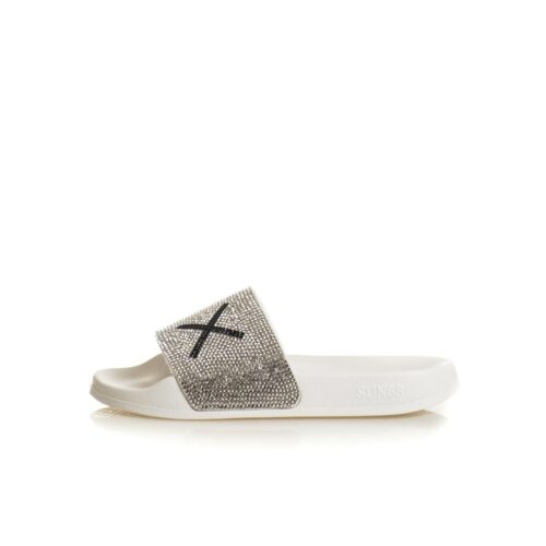 SUN68 GIRL'S SLIPPERS STRASS LOGO KID X36411K.01