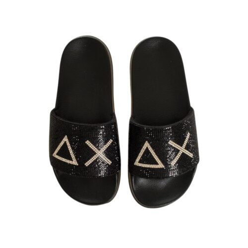 SUN68 GIRL'S SLIPPERS STRASS LOGO KID X36411K.11