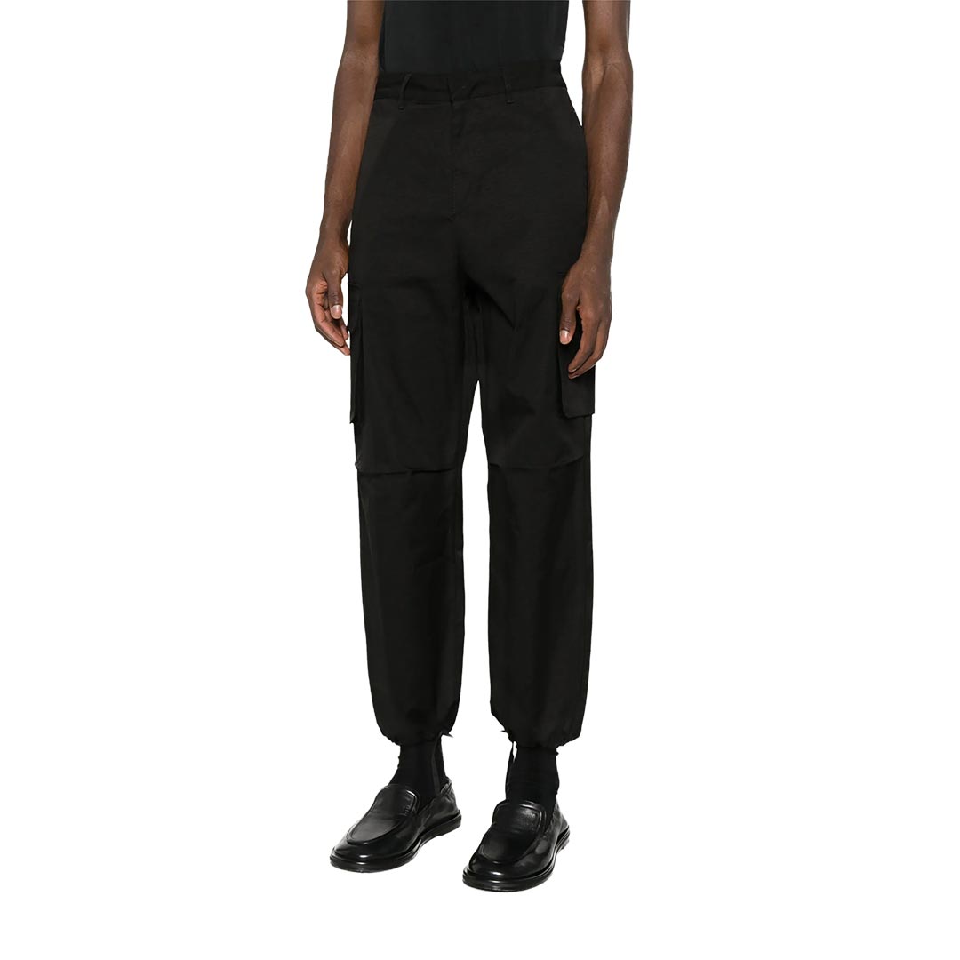 ARTE LINEN CARGO PANTS 039P.BLK