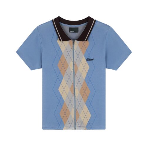 RASSVET ARGYLE ZIP POLO T026.BL