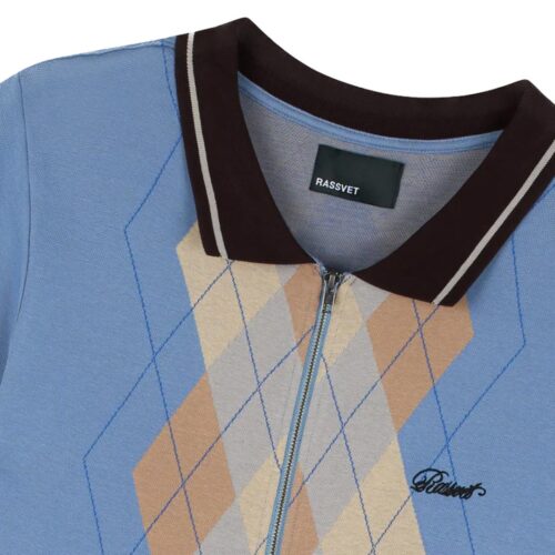 RASSVET ARGYLE ZIP POLO T026.BL