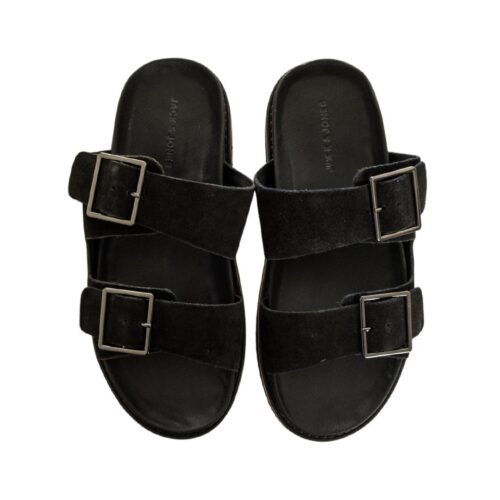 JACK&JONES JFWVENICE LEATHER SANDAL 12292402.BLK