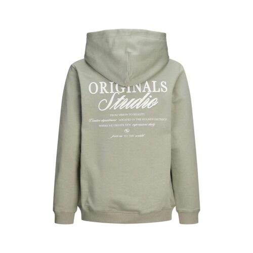 JACK&JONES JORNORREBRO TYPO BACK SWEAT HOOD SN JNR 12284069.SEAGRASS