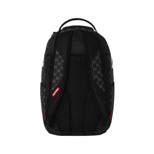 SPRAYGROUND BLACK AND WHITE DRIP CHECK SHARK BACKPACK 910B8553NSZ