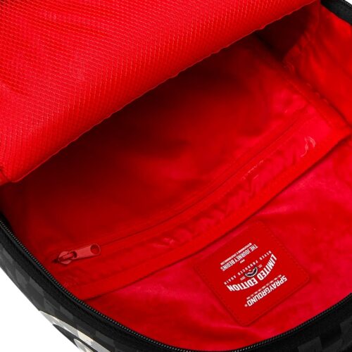 SPRAYGROUND BLACK AND WHITE DRIP CHECK SHARK BACKPACK 910B8553NSZ