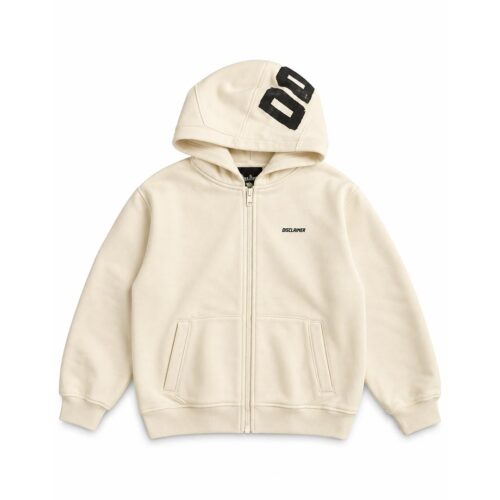 DISCLAIMER MAGLIA BIMBO CON ZIP IN FELPA CON CAPPUCCIO 26IDK59104.LAT