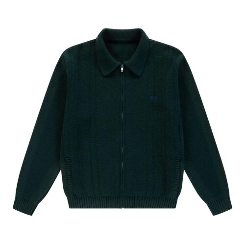 CABLE KNIT ZIP CARDIGAN