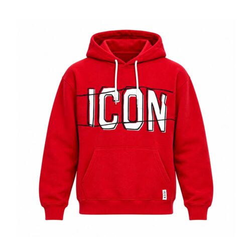 ICON FELPA CON CAPPUCCIO IBSW001444.ROSSO
